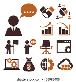 business and management icon set