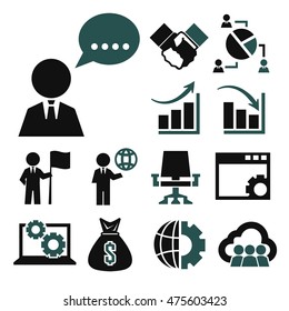 business and management icon set