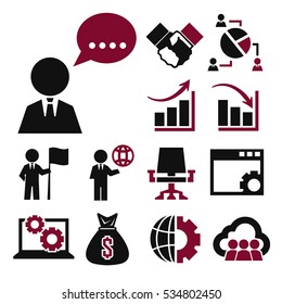 business and management icon set