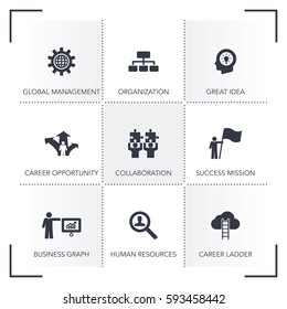 BUSINESS MANAGEMENT ICON SET