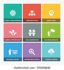 BUSINESS MANAGEMENT ICON SET