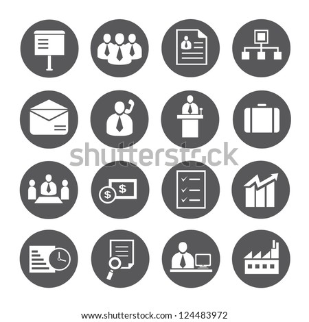 business management icon set, company management  icon set