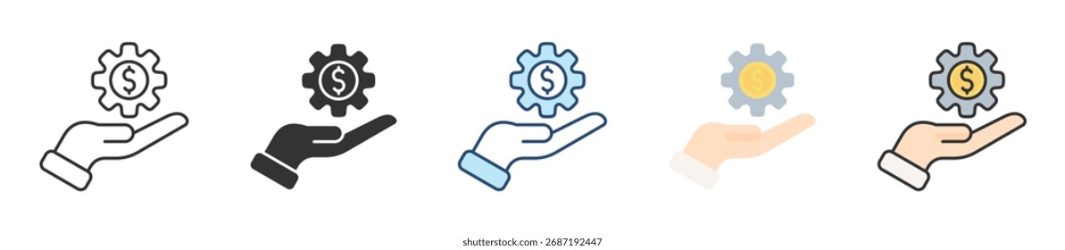 Conjunto de iconos de gestión empresarial Colección de estilos múltiples