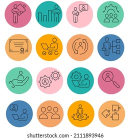 Business Management icon set . Business Management pack vector elements for infographic web. with trend color