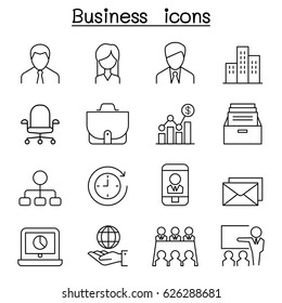 Business management icon set in thin line style - Shutterstock ID 626288681