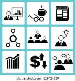 business management icon set, vector, officer icon set