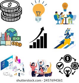 business management icon set VECTOR 