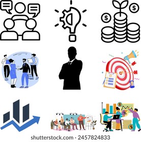 business management icon set VECTOR 