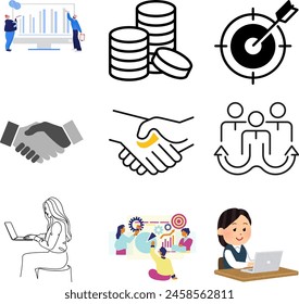 business management icon set VECTOR 
