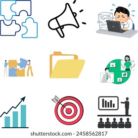 business management icon set VECTOR 