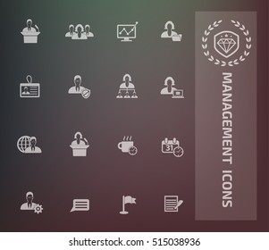 Business management icon set,clean vector