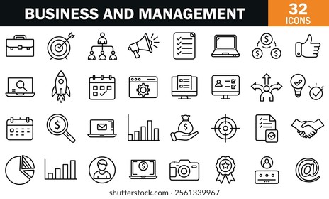 "Business and Management Icon: A Symbol of Leadership, Strategy, and Organizational Excellence"