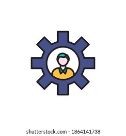 contorno relleno del icono de administración de negocios. aislado en fondo blanco