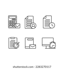 business and management icon vector for flatdesign outline