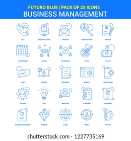 Business Management Icons - Futuro Blue 25 Icon pack