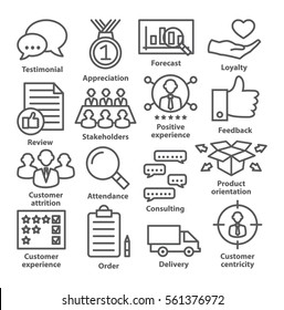 Business management icons in line style. Career progress, strategy and business process.  Pack 26.