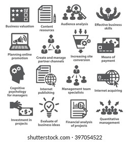 Business management icons. Pack 09.