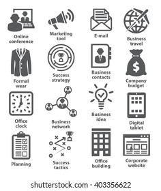 Business management icons. Pack 12.