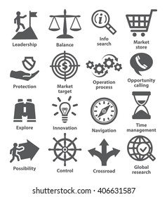 Business management icons. Pack 13.