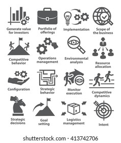Business management icons. Pack 15.