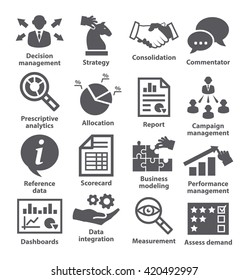 Business management icons. Pack 18.