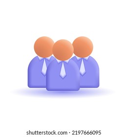 Business management icons. Resource management and recruitment. 3d vector illustration. group discussion.