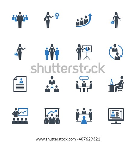 Business Management Icons Set 1 - Blue Series