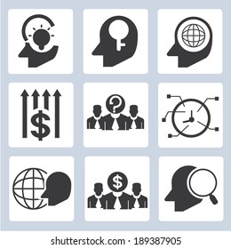 business management icons set