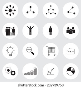business management icons set