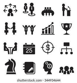 Business management icons set