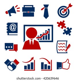 business management icons set
