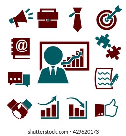 business management icons set