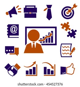 business management icons set