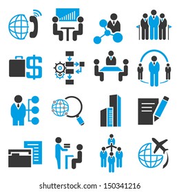 business management icons set, company icons set