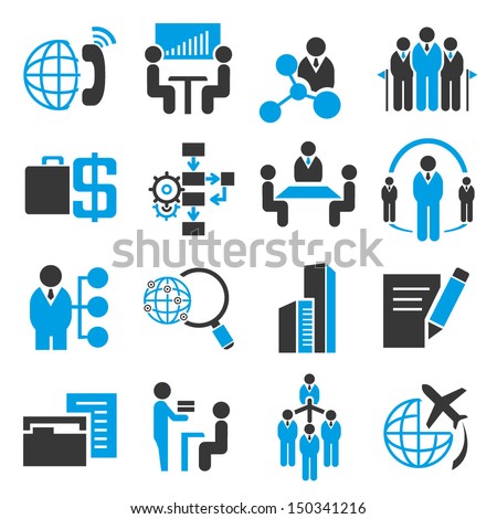 business management icons set, company icons set