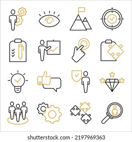 Business Management icons set. Set of editable stroke icons.Vector set of Business Management