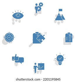 Business Management icons set. Set of editable stroke icons.Vector set of Business Management 
