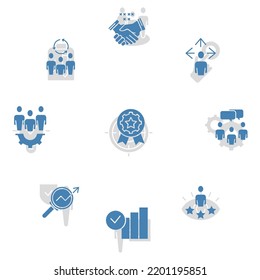 Conjunto de iconos de administración de negocios. Conjunto de iconos de trazo editables.Conjunto de vectores de Business Management 
