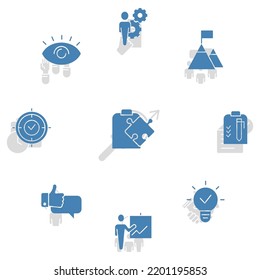 Conjunto de iconos de administración de negocios. Conjunto de iconos de trazo editables.Conjunto de vectores de Business Management 
