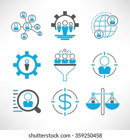 Business Management Icons Set, Organization Management Icons