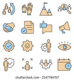 Business Management icons set . Business Management pack symbol vector elements for infographic web
