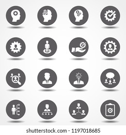 Business and management icons set. Vector illustration. Signs for infographic, logo, app development and website design.