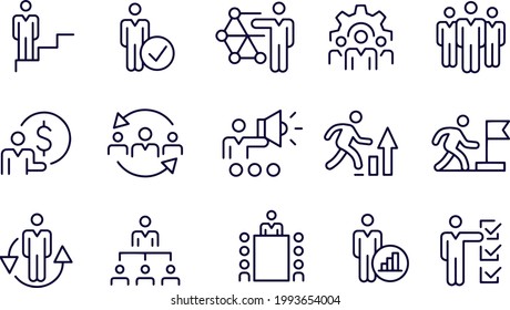Business Management Icons Set Vektordesign