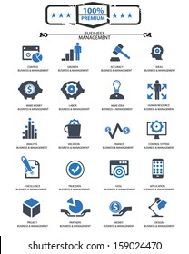 Business Management icons,Blue version,vector