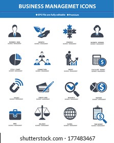 Business Management icons,Blue version,vector