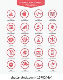 Business Management icons,Pink version,vector