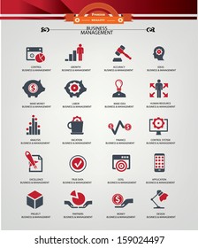 Business Management icons,Red version,vector