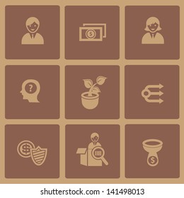 Business management icons,vector