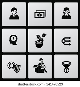 Business management icons,vector