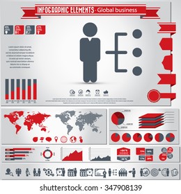 Business and management - infographic elements ans icon set. EPS10 vector